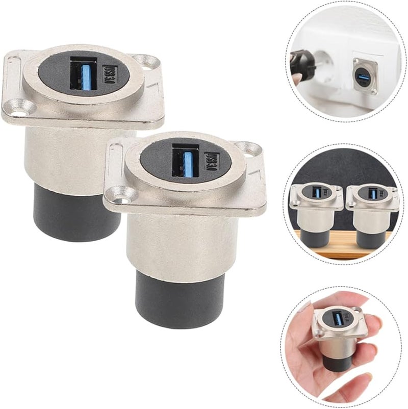 USB Panel Mount Coupler Socket Adapter Connector Black Scratch Resistant - Image 5